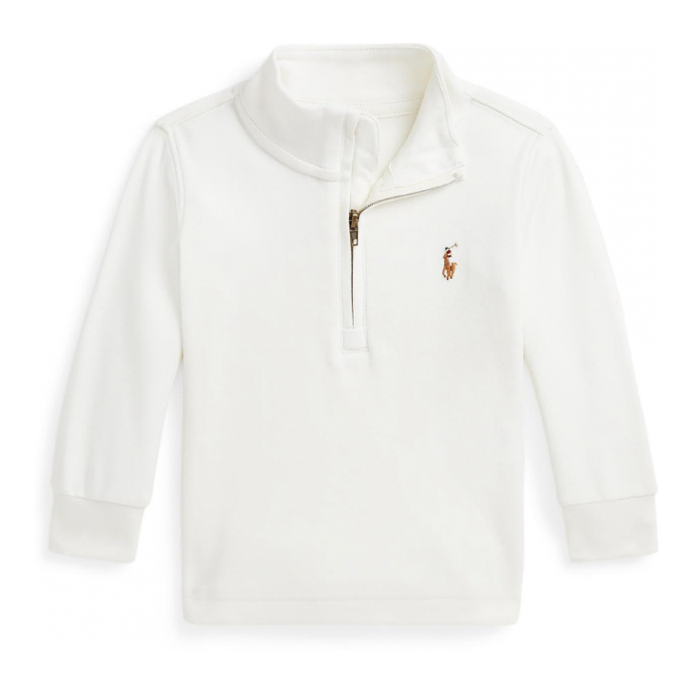 Baby Boy's 'Cotton Interlock Quarter-Zip Pullover'