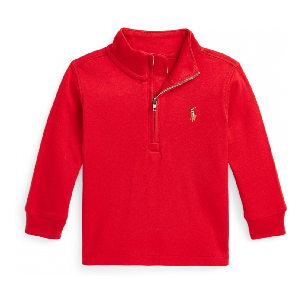 Baby Boy's 'Cotton Interlock Quarter-Zip Pullover'