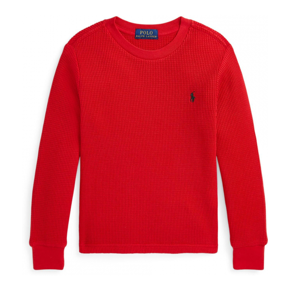 'Waffle-Knit Cotton Long Sleeve Tee' pour Enfant et petit garçon