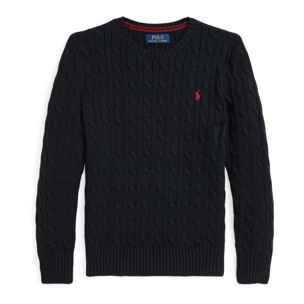 'Cable- Knit Crewneck Sweater' pour Grands garçons