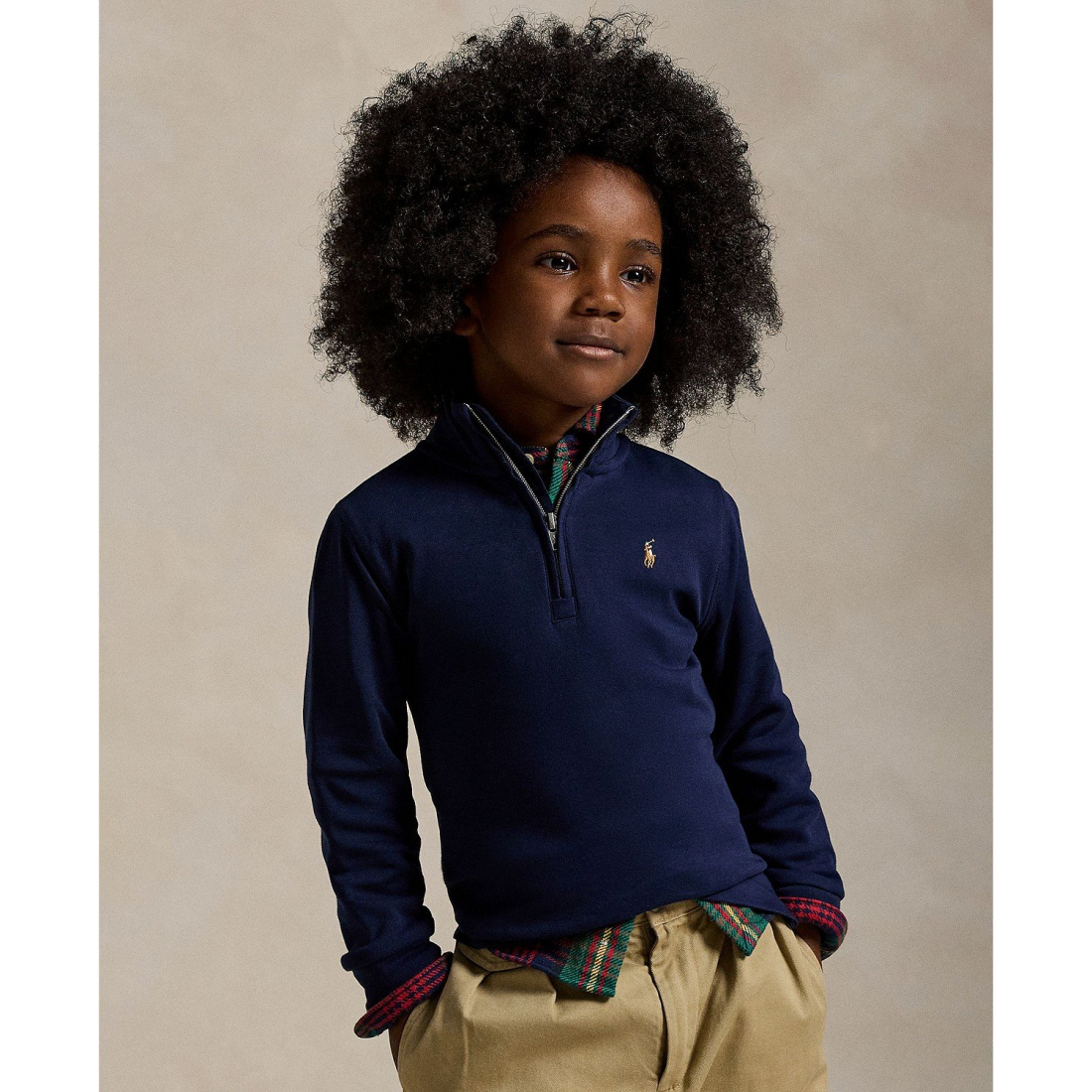 'Cotton Interlock Quarter-Zip Pullover shirt' pour Enfant et petit garçon