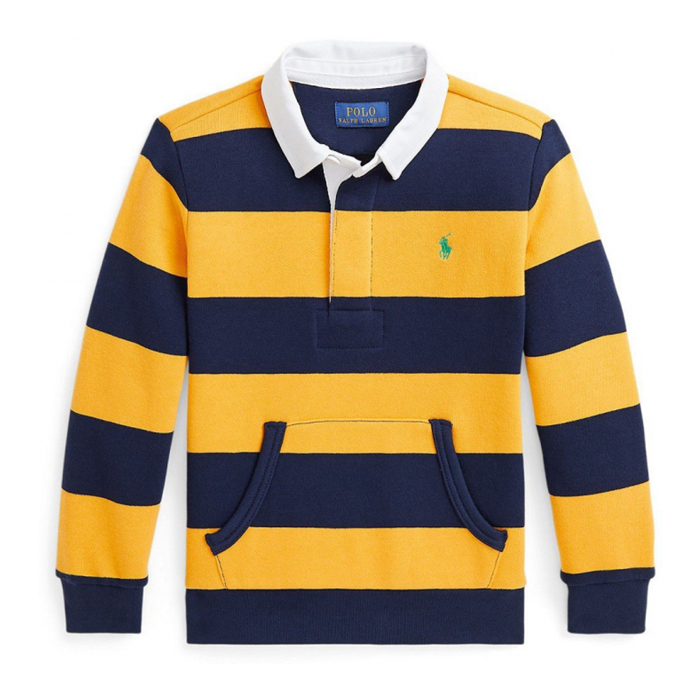 Toddler & Little Boy's 'Striped Fleece Rugby Sweatshirt'