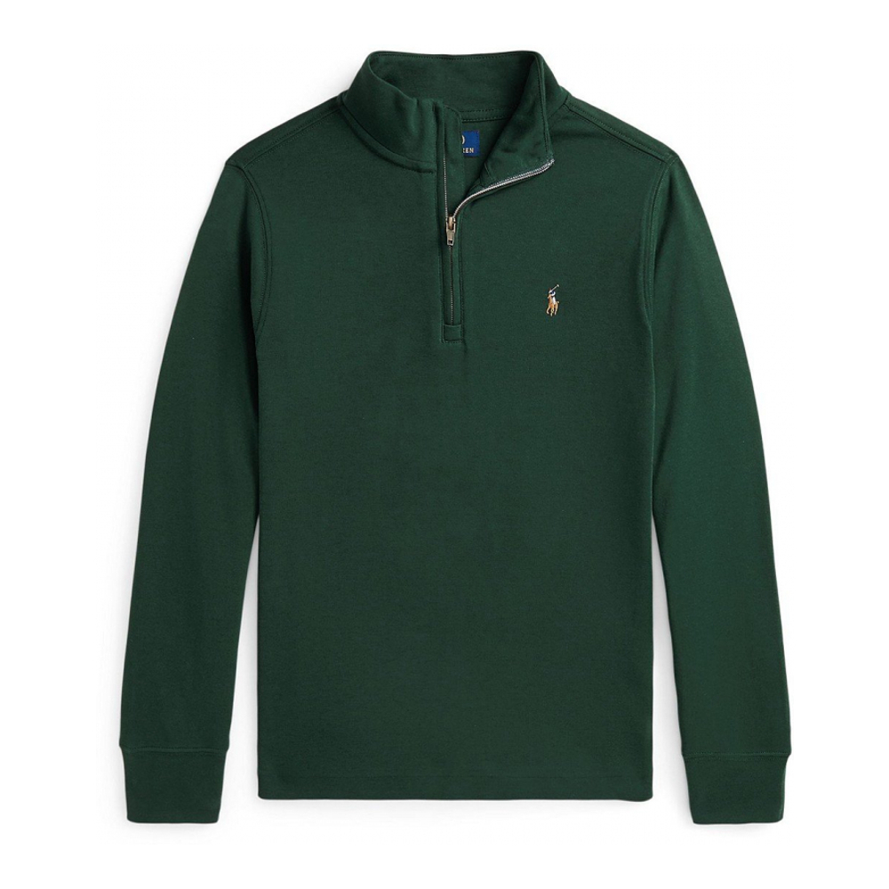 'Cotton Interlock Quarter-Zip Pullover' pour Grands garçons