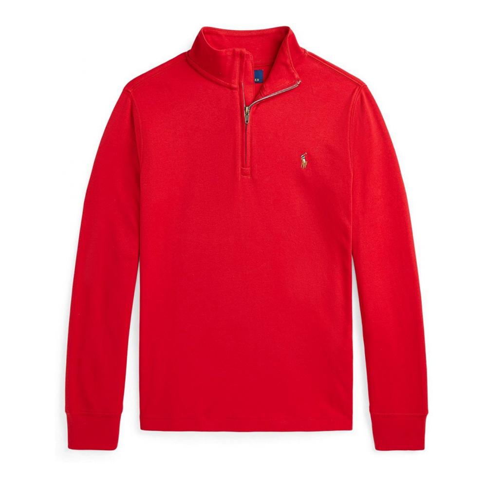 'Cotton Interlock Quarter-Zip Pullover' pour Grands garçons