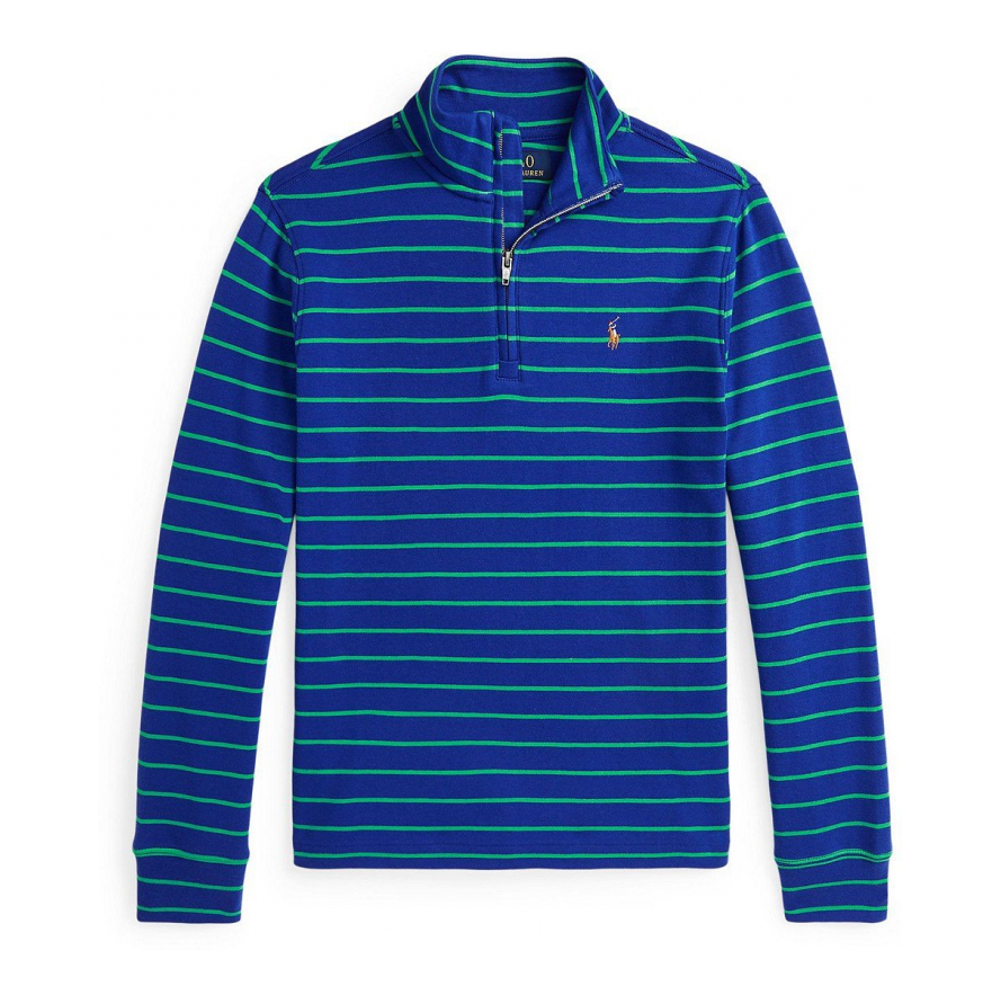 Big Boy's 'Striped Cotton Quarter-Zip Pullover Shirt'