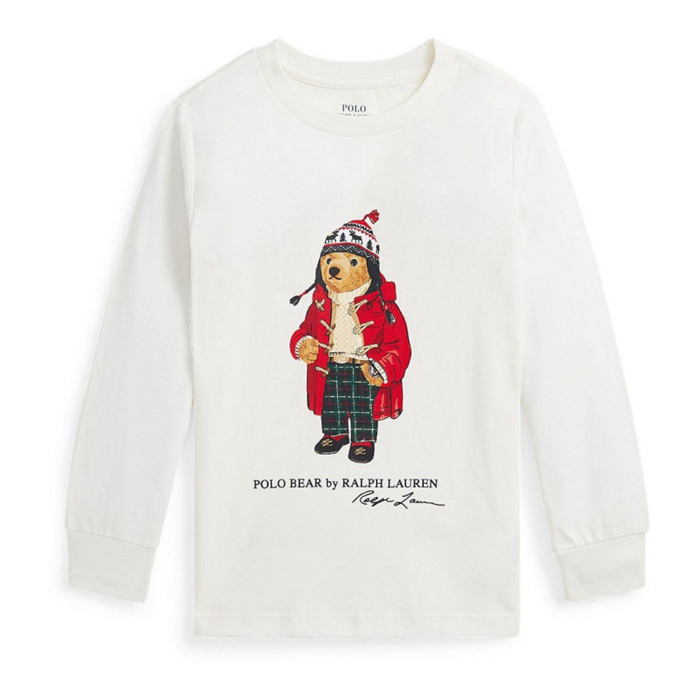 Toddler & Little Boy's 'Polo Bear Cotton Long Sleeve Tee'