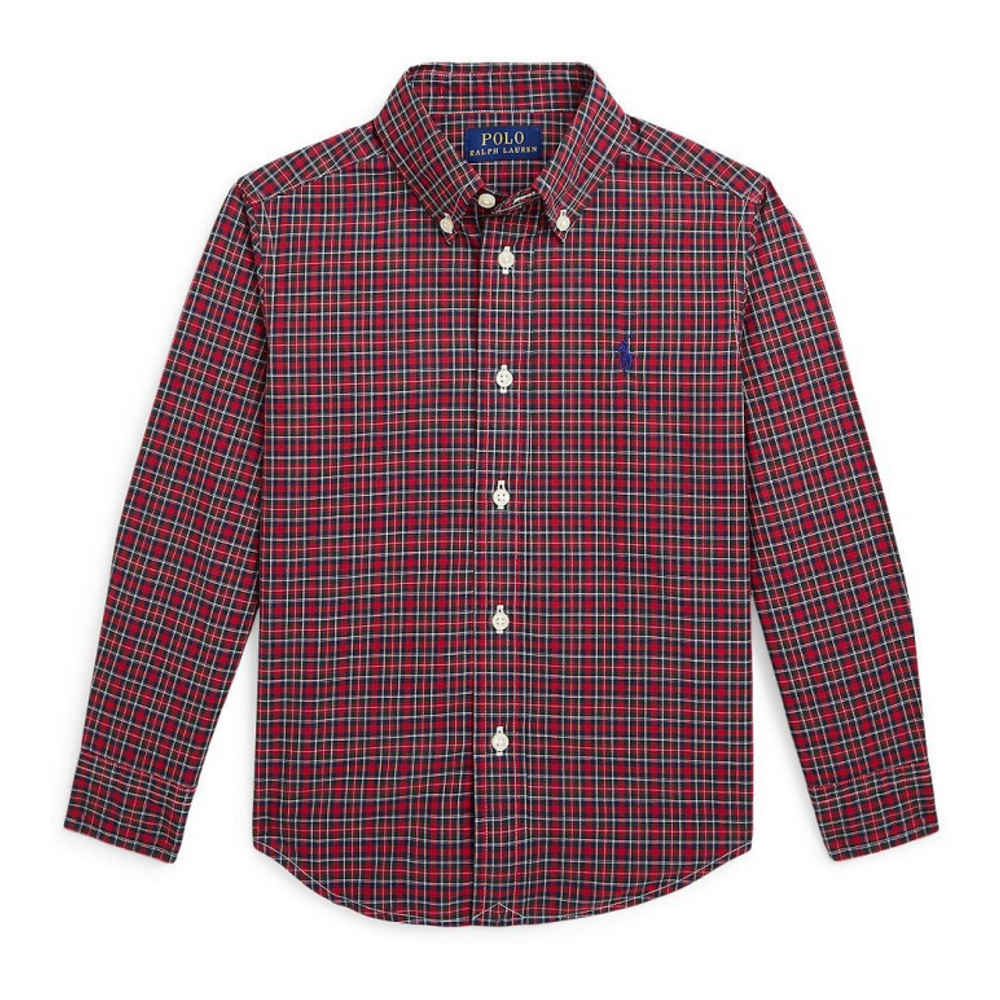 'Plaid Cotton Poplin Shirt' pour Enfant et petit garçon