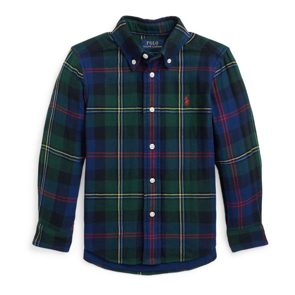 Toddler & Little Boy's 'Buffalo Check Double-Faced Cotton Shirt'