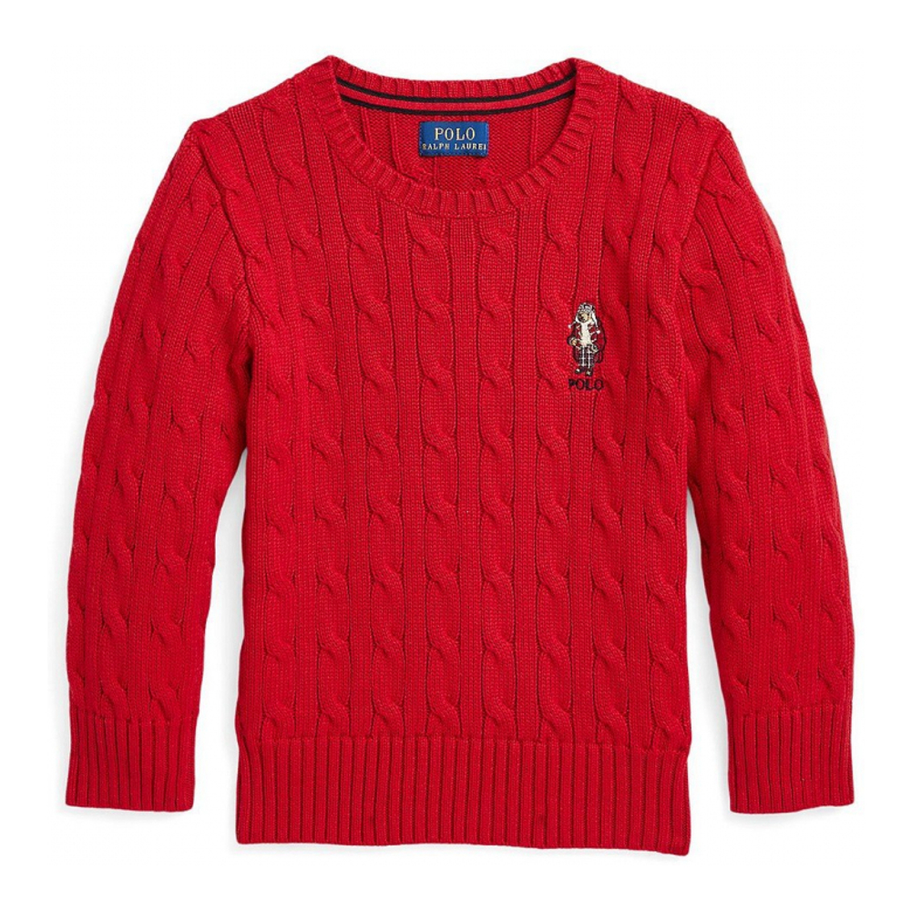 'Polo Bear Cable-Knit Cotton Sweater' pour Enfant et petit garçon