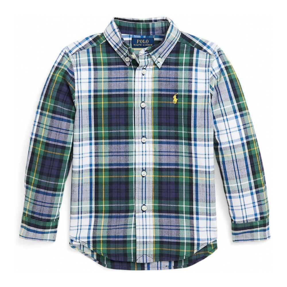 Toddler & Little Boy's 'Plaid Brushed Cotton Oxford Shirt'