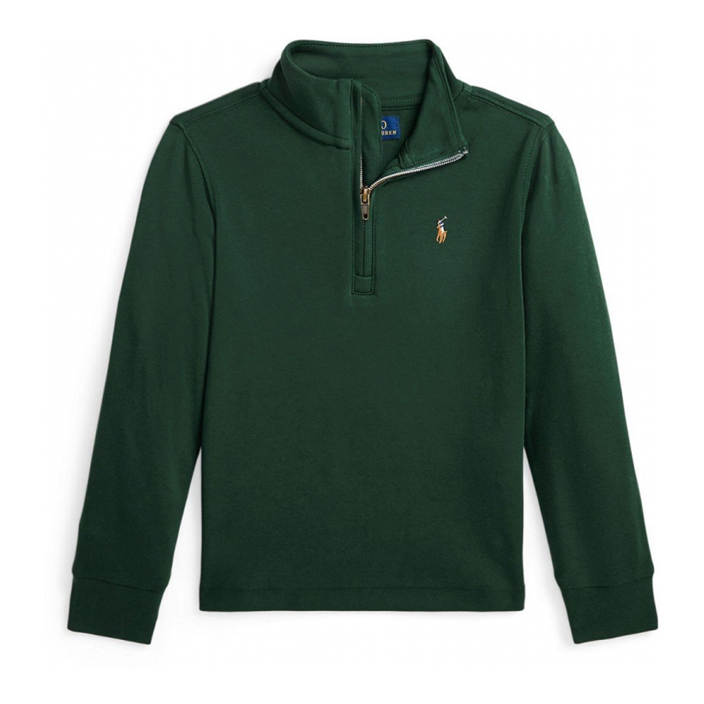 'Cotton Interlock Quarter-Zip Pullover Sweatshirt' pour Enfant et petit garçon