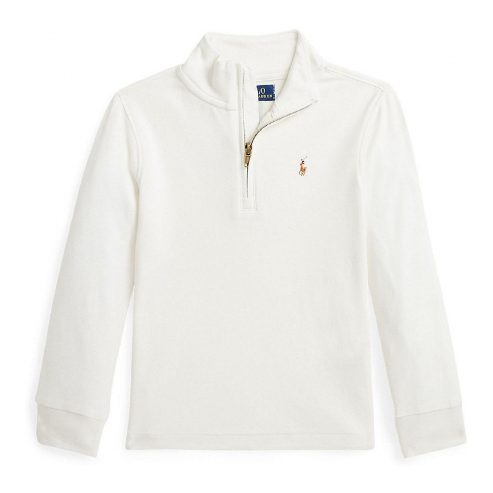 'Cotton Interlock Quarter-Zip Pullover Sweatshirt' pour Enfant et petit garçon