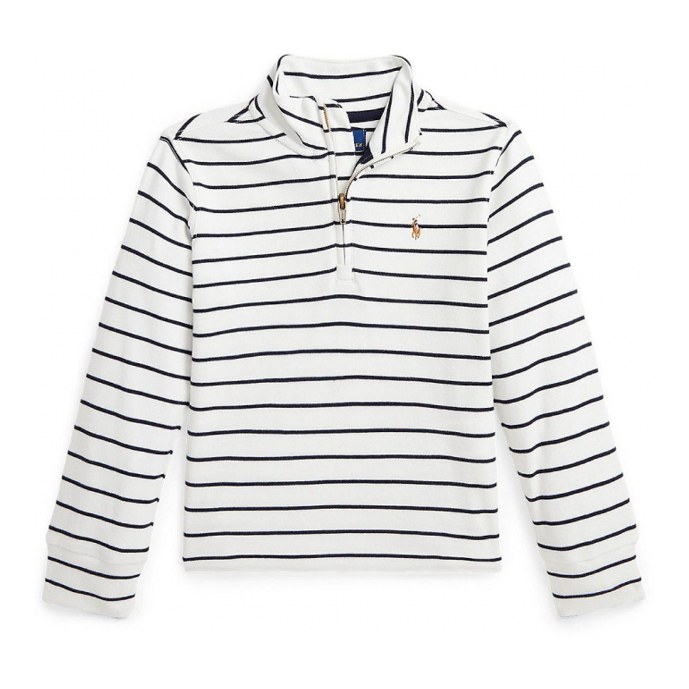 'Striped Cotton Quarter-Zip Pullover Swea' pour Enfant et petit garçon