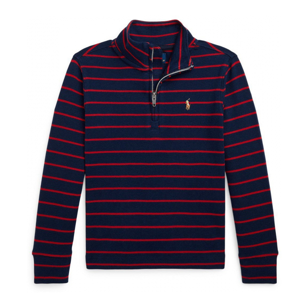 'Striped Cotton Quarter-Zip Pullover Swea' pour Enfant et petit garçon