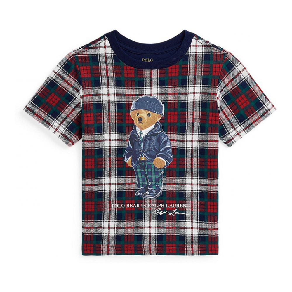 'Polo Bear Plaid Cotton Jersey Tee' pour Enfant et petit garçon