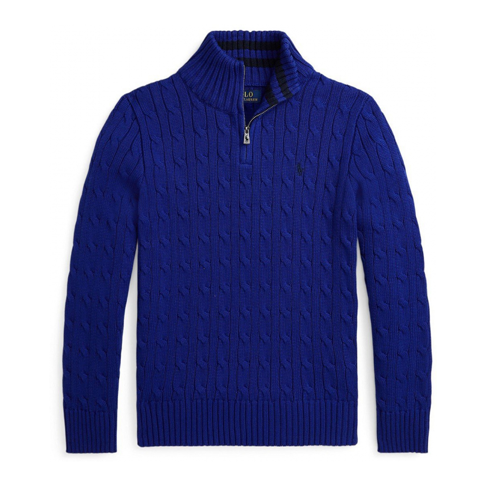 Big Boy's 'Cable-Knit Cotton Quarter-Zip Sweater'