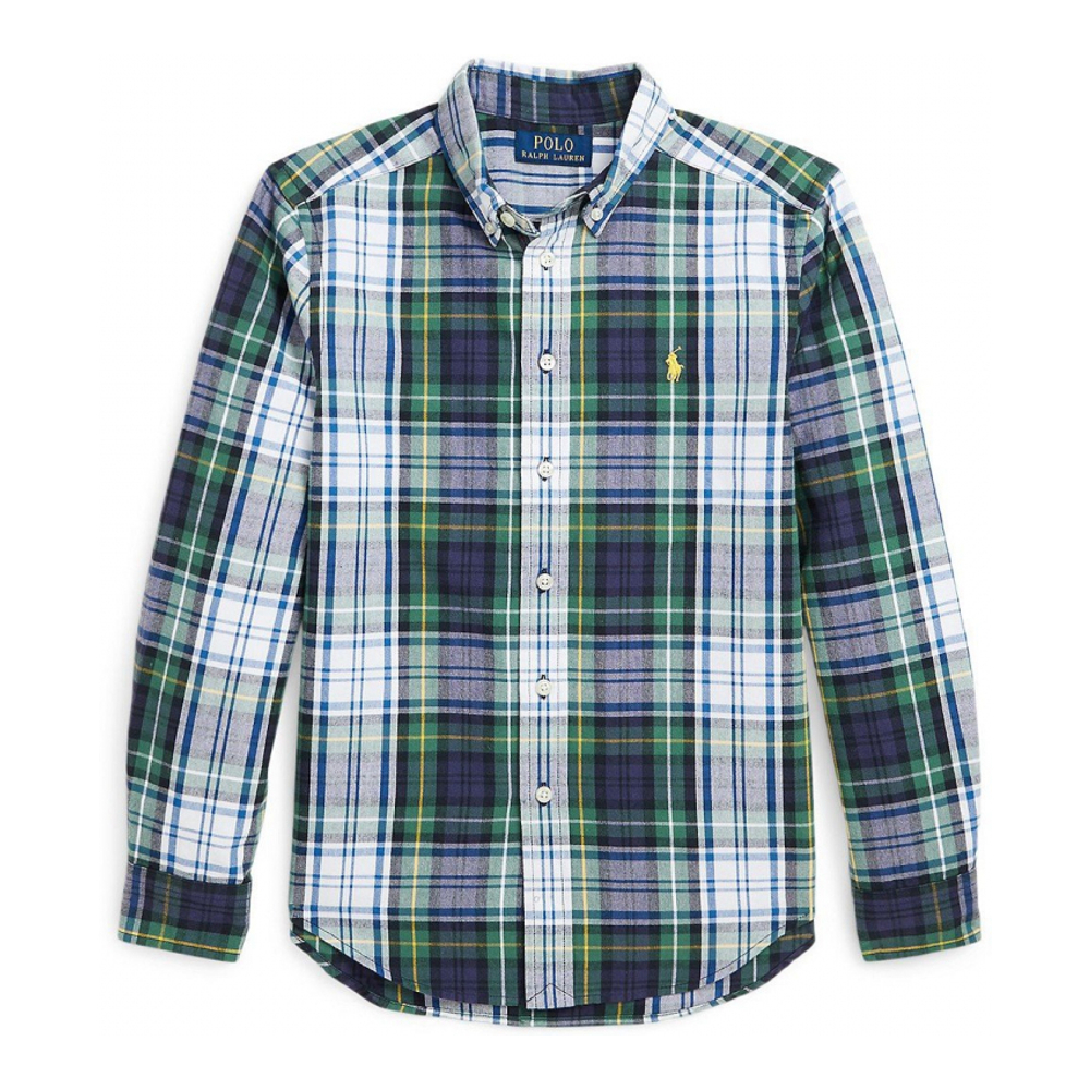 Big Boy's 'Plaid Brushed Cotton Oxford Shirt'