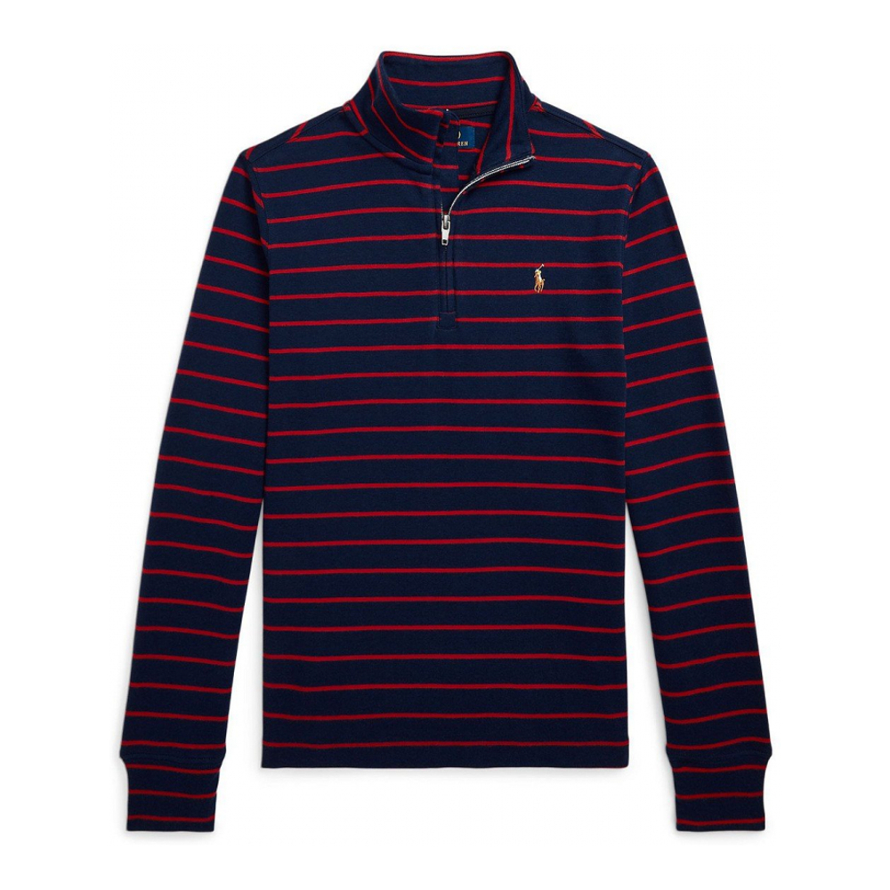 Big Boy's 'Striped Cotton Quarter-Zip Pullover Sweatshirt'