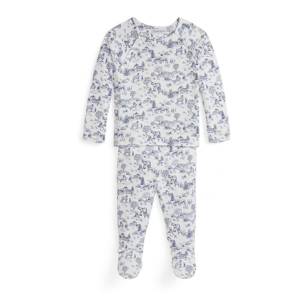 'Pastoral Toile Cotton Top Pant Set' für Baby Jungen