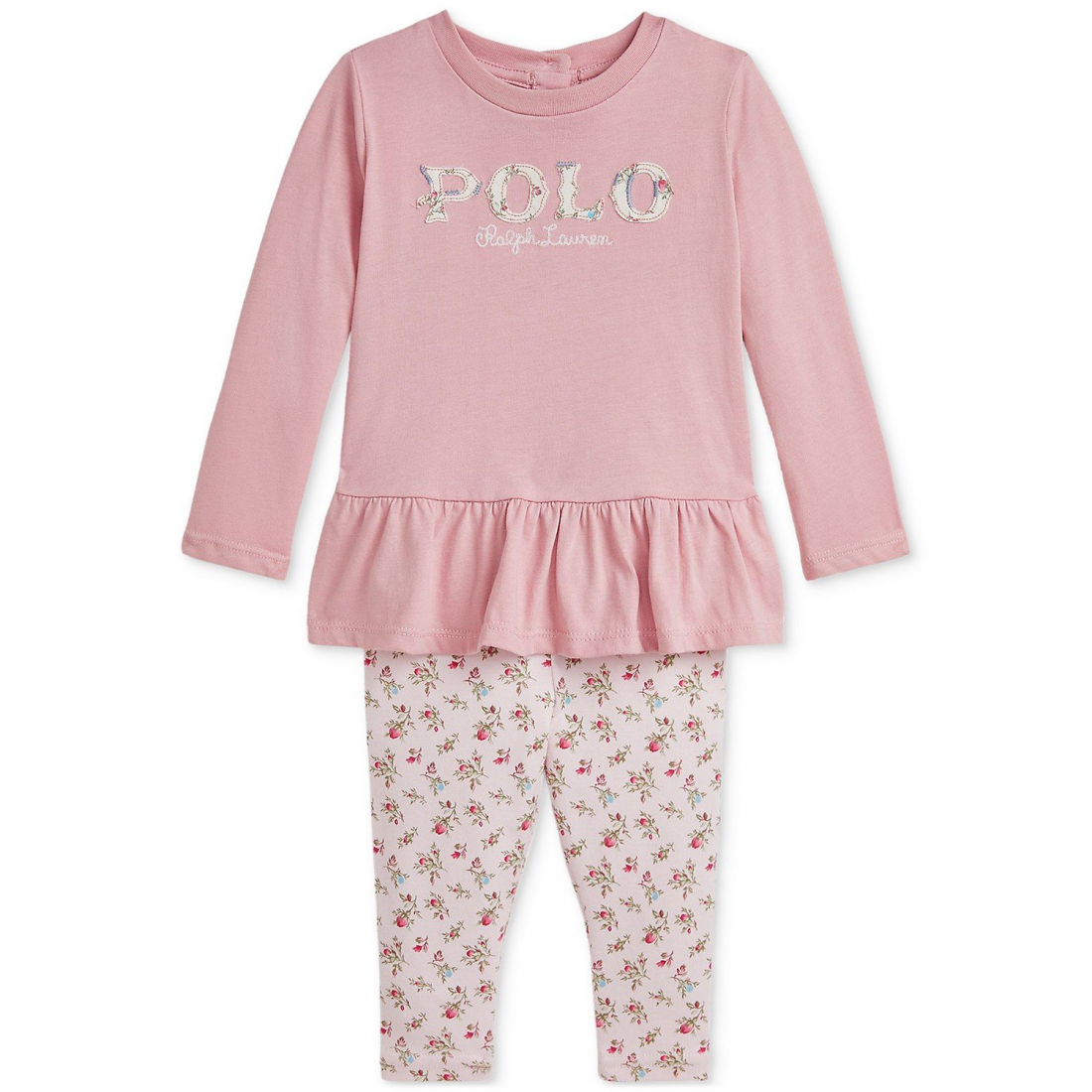 'Ruffled Tee & Floral Legging Set' pour Bébés filles