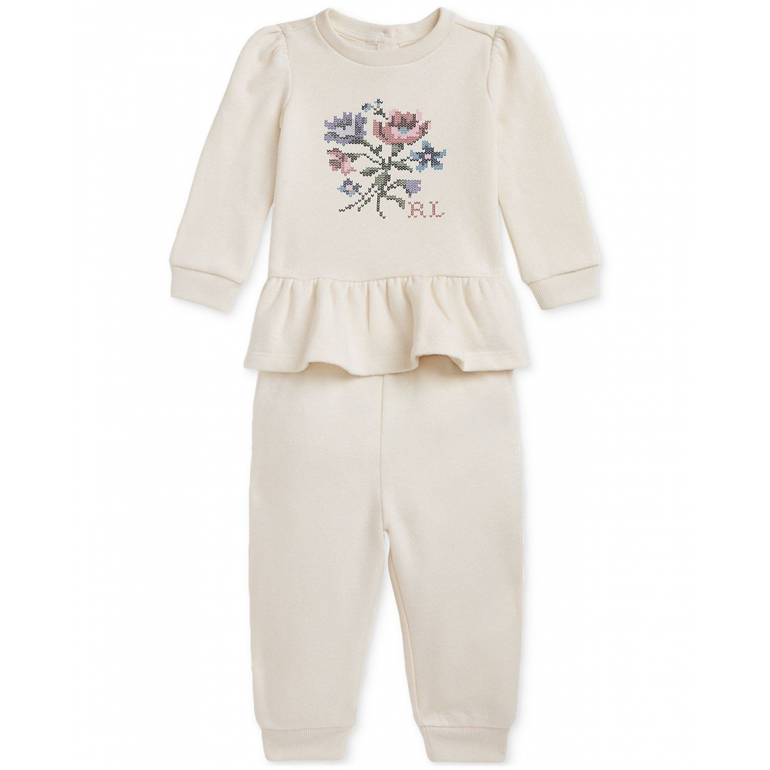 Baby Girl's 'Ruffled Fleece Sweatshirt & Jogger Pant Set'