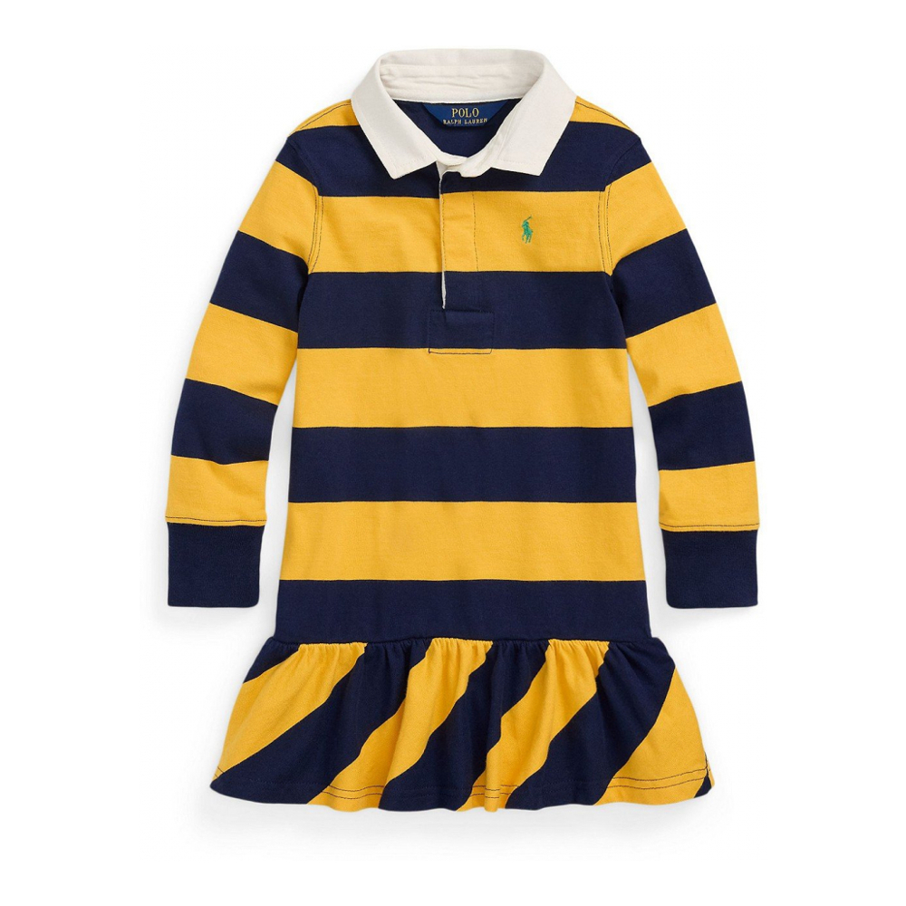 Toddler & Little Girl's 'Striped Cotton Jersey Rugby Dress'