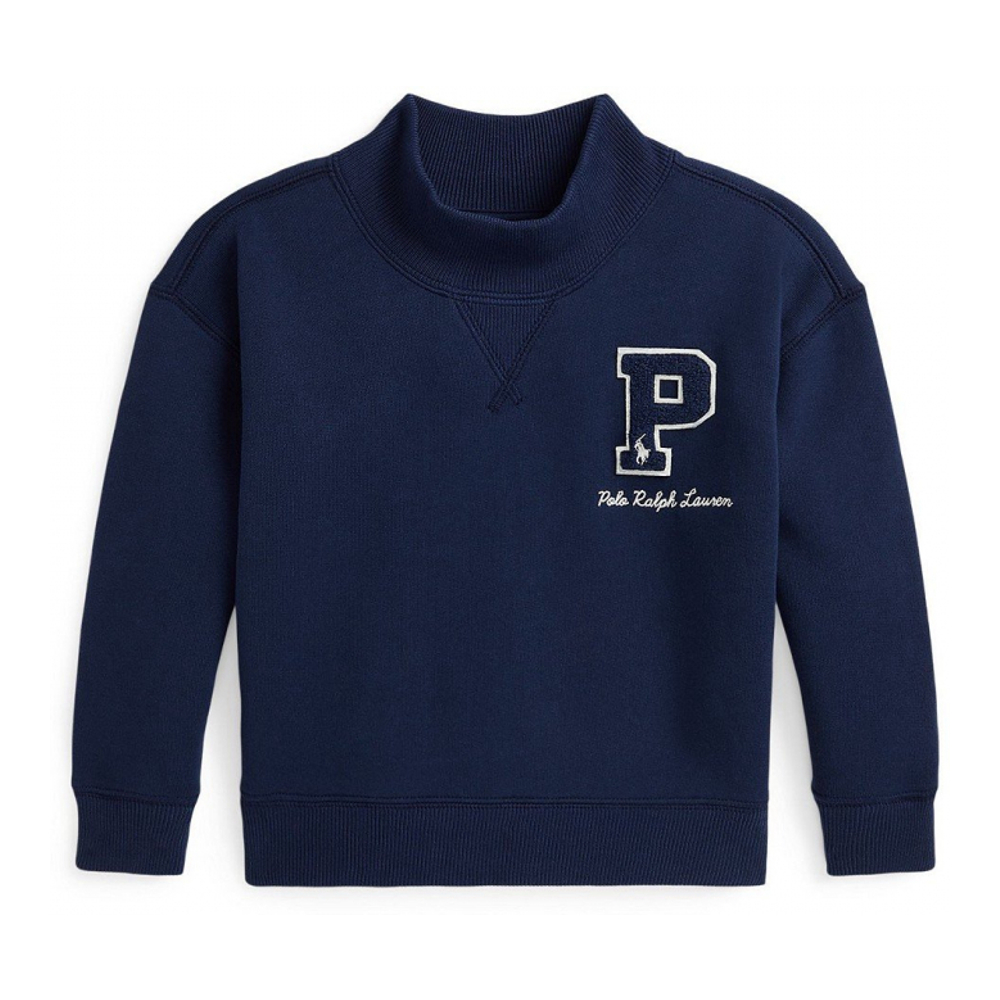 Toddler & Little Girl's 'Fleece Letterman Sweatshirt'