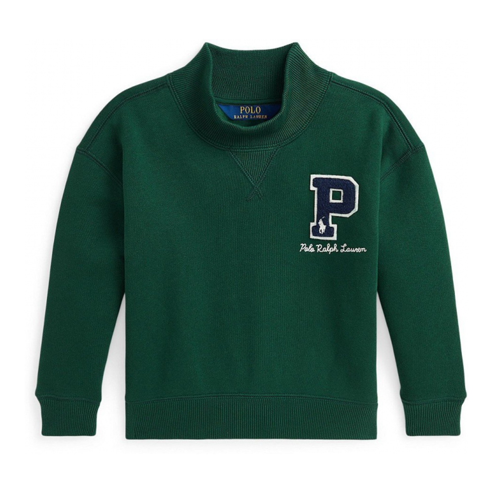 Toddler & Little Girl's 'Fleece Letterman Sweatshirt'