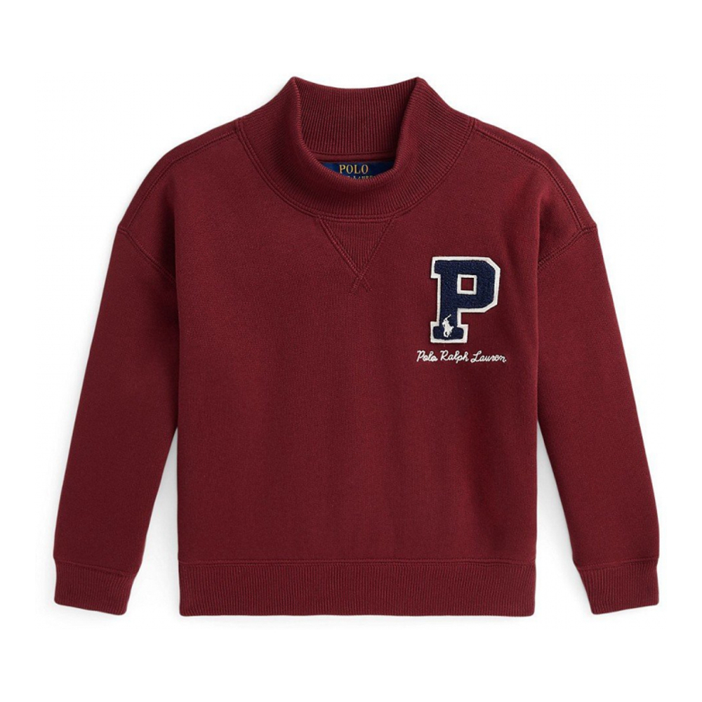 Toddler & Little Girl's 'Fleece Letterman Sweatshirt'