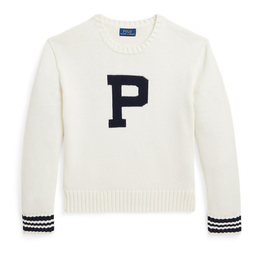 Big Girl's 'Cotton Letterman Sweater'