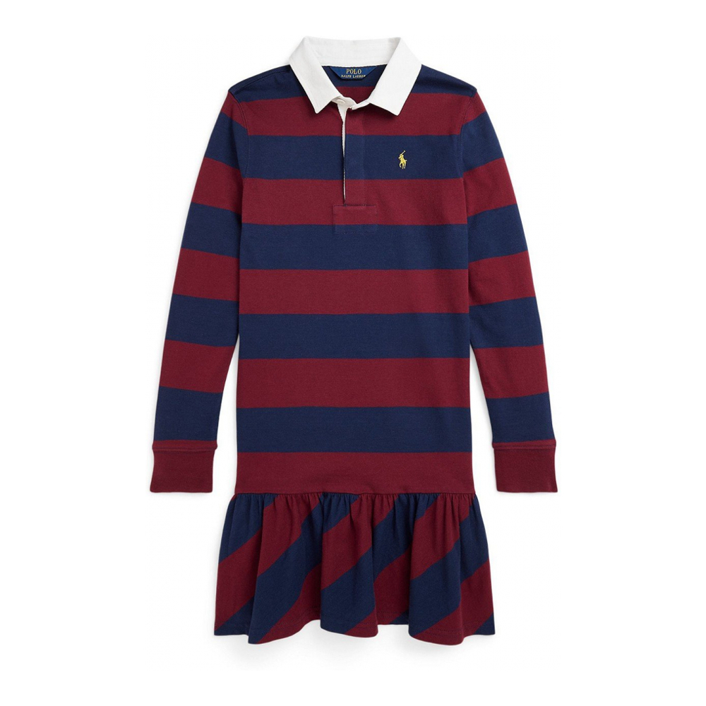 Big Girl's 'Striped Cotton Jersey Rugby Dress'