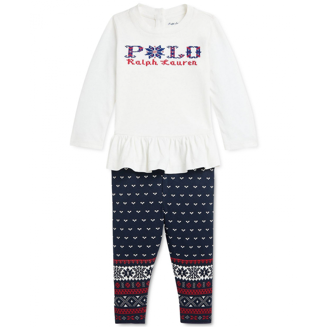 'Peplum Tee & Printed Jersey Leggings Set' pour Bébés filles