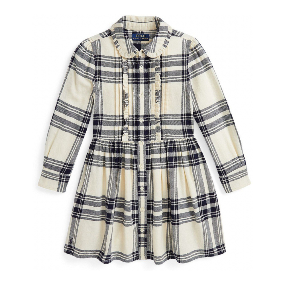 Toddler & Little Girl's 'Plaid Cotton Twill Shirtdress'