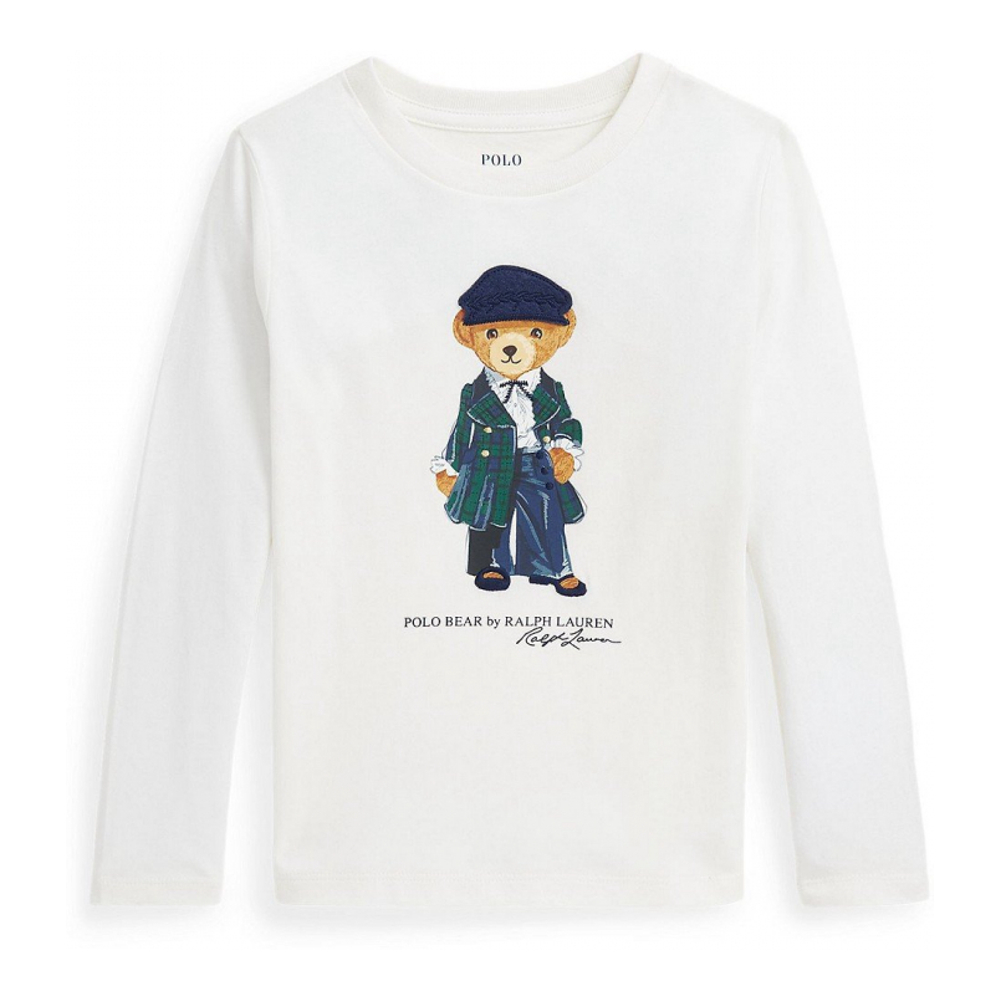 Toddler & Little Girl's 'Polo Bear Cotton Jersey Long-Sleeve Tee'