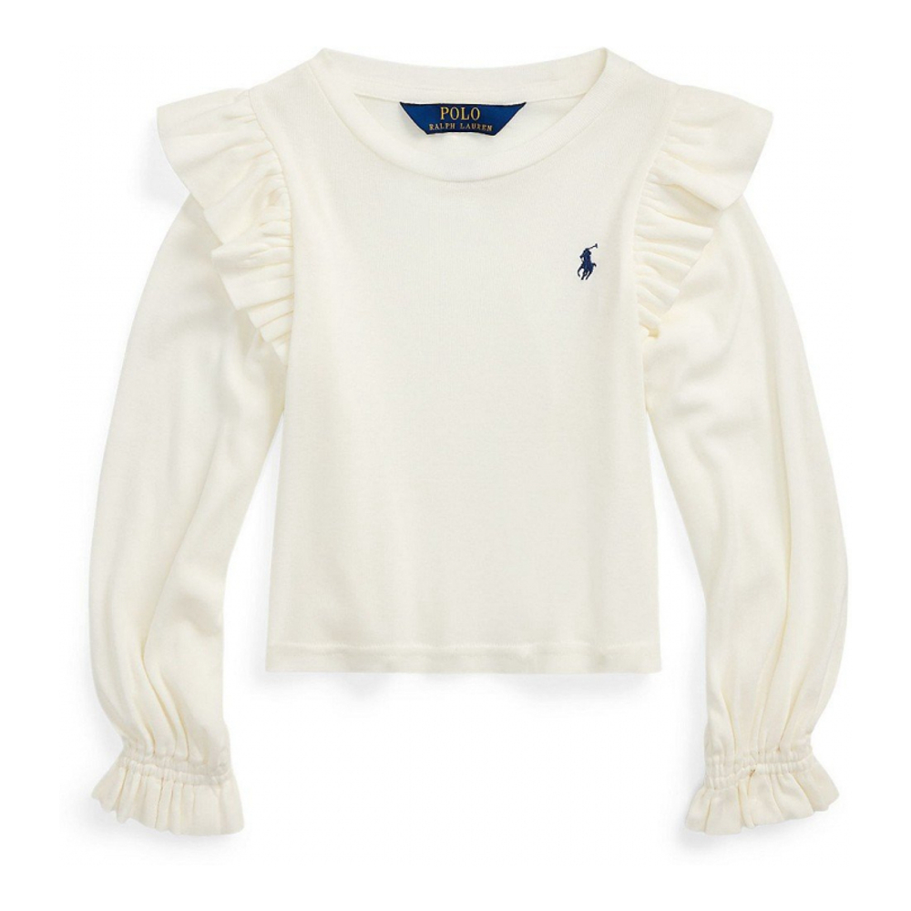 Toddler & Little Girl's 'Ruffled Cotton-Modal Long-Sleeve Sweatshirt'