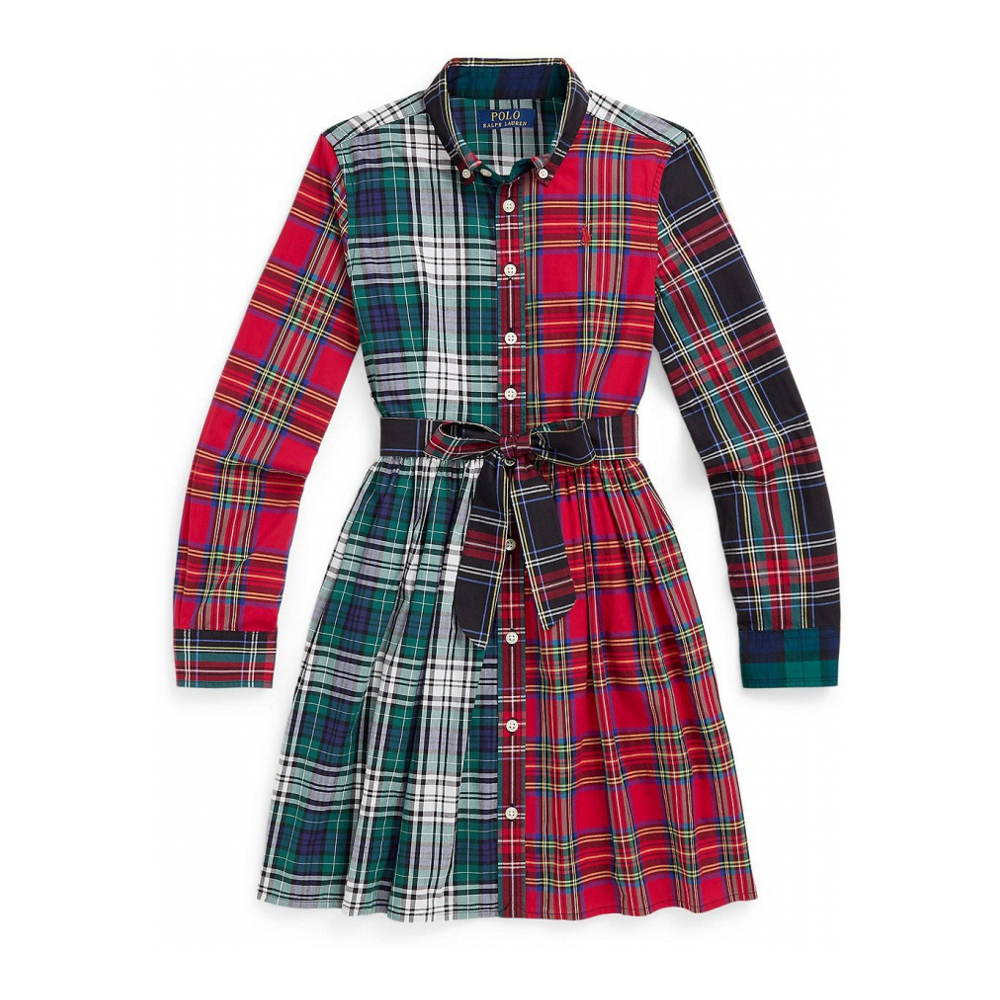 Big Girl's 'Plaid Cotton Fun Shirtdress'