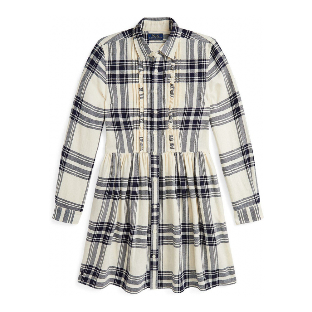 'Plaid Cotton Twill Shirtdress' pour Grandes filles