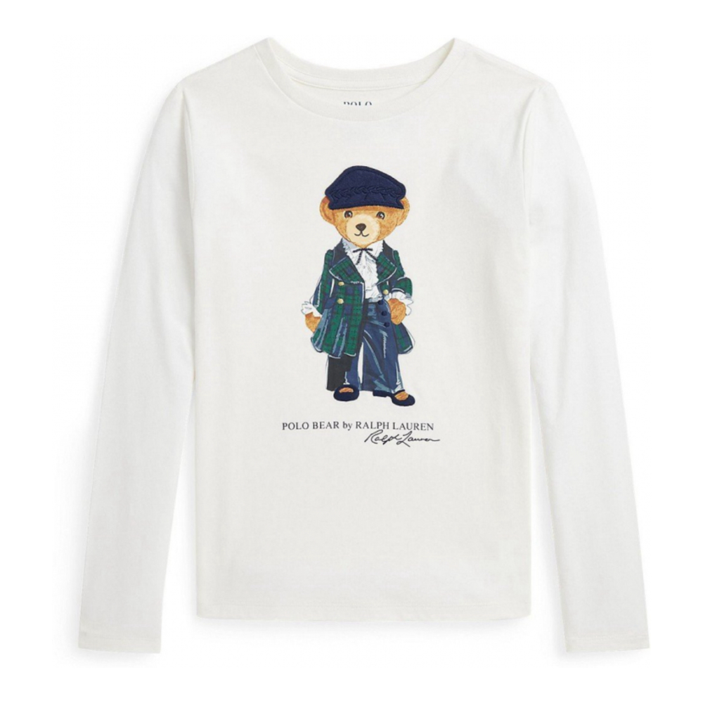 'Polo Bear Cotton Jersey Long-Sleeve Tee' pour Grandes filles