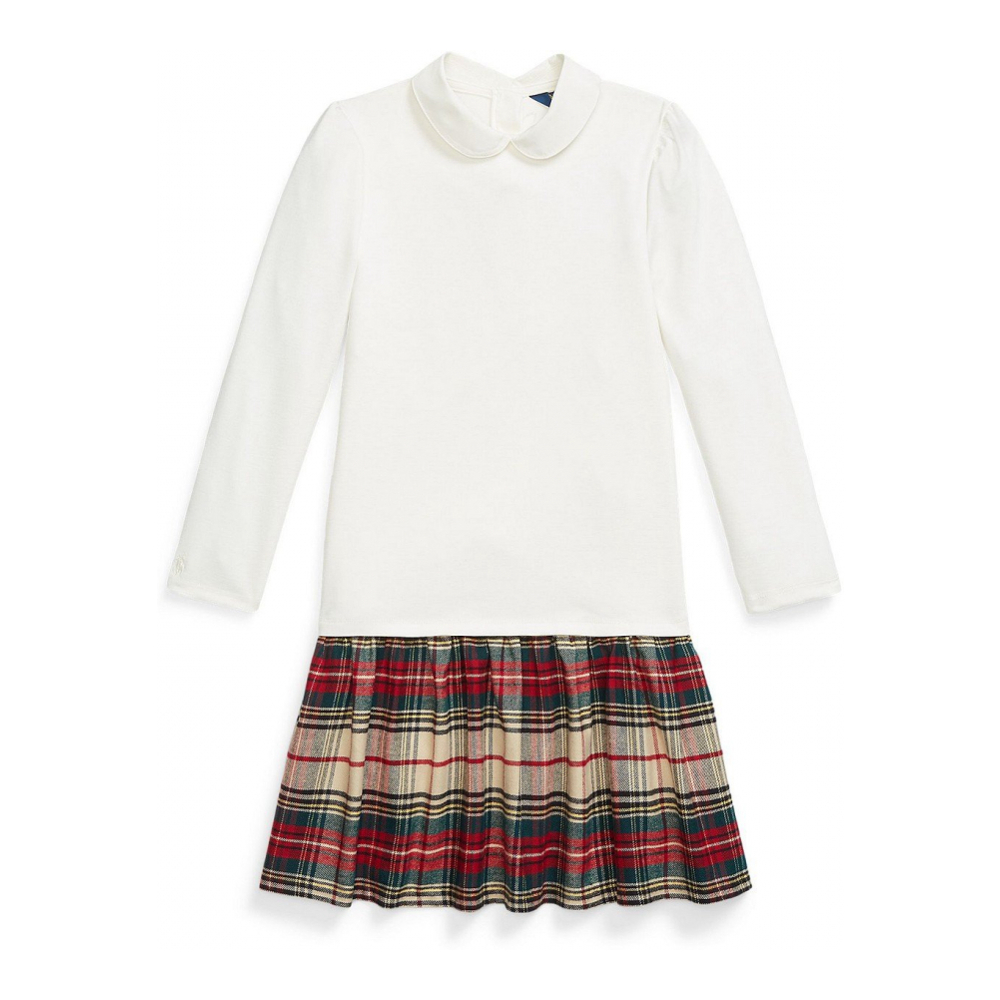 Big Girl's 'Plaid-Skirt Ponte Dress'