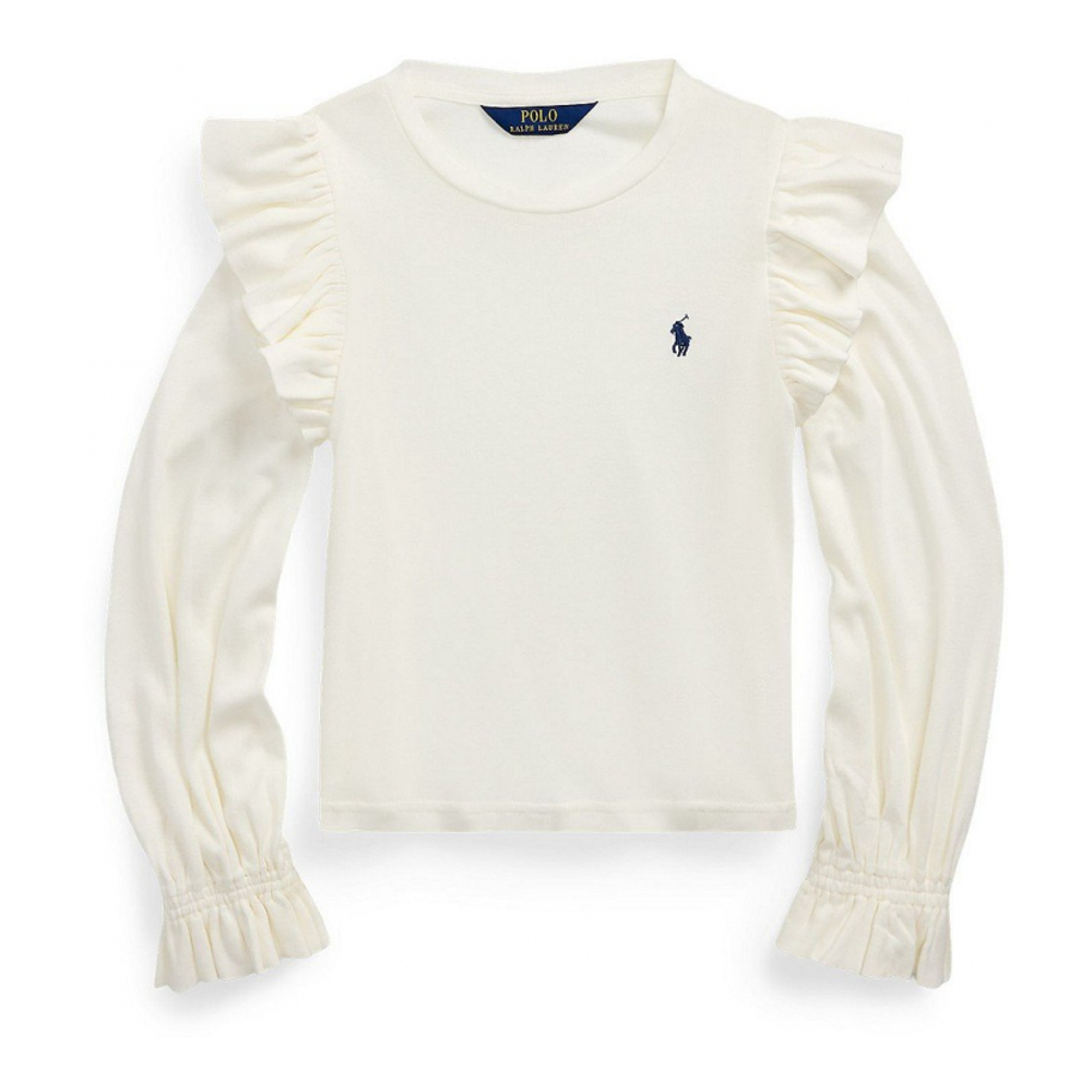 'Ruffled Cotton-Modal Long-Sleeve Sweatshirt' pour Grandes filles