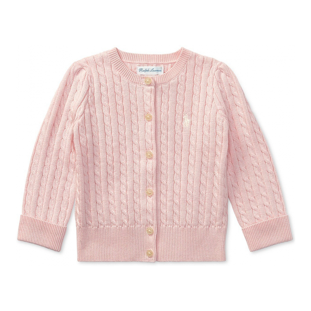 'Cable-Knit Cotton Cardigan' pour Bébés filles