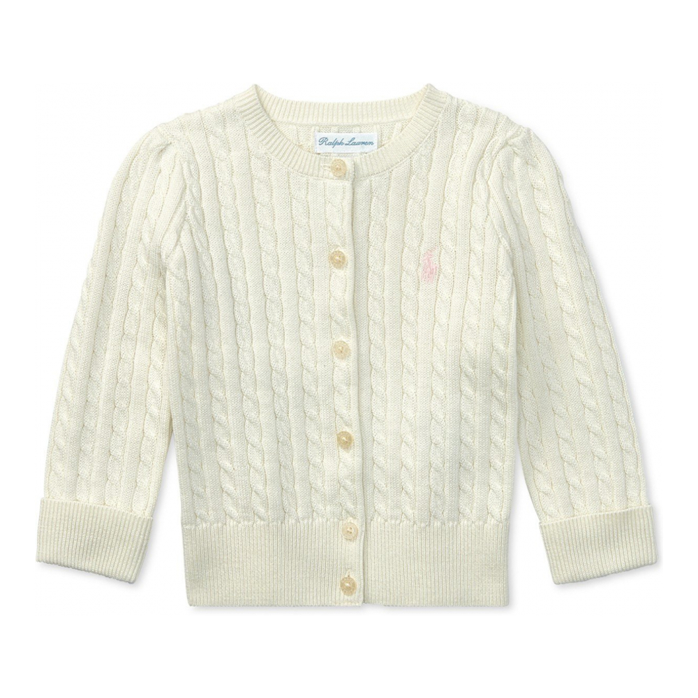 Baby Girl's 'Cable-Knit Cotton Cardigan'