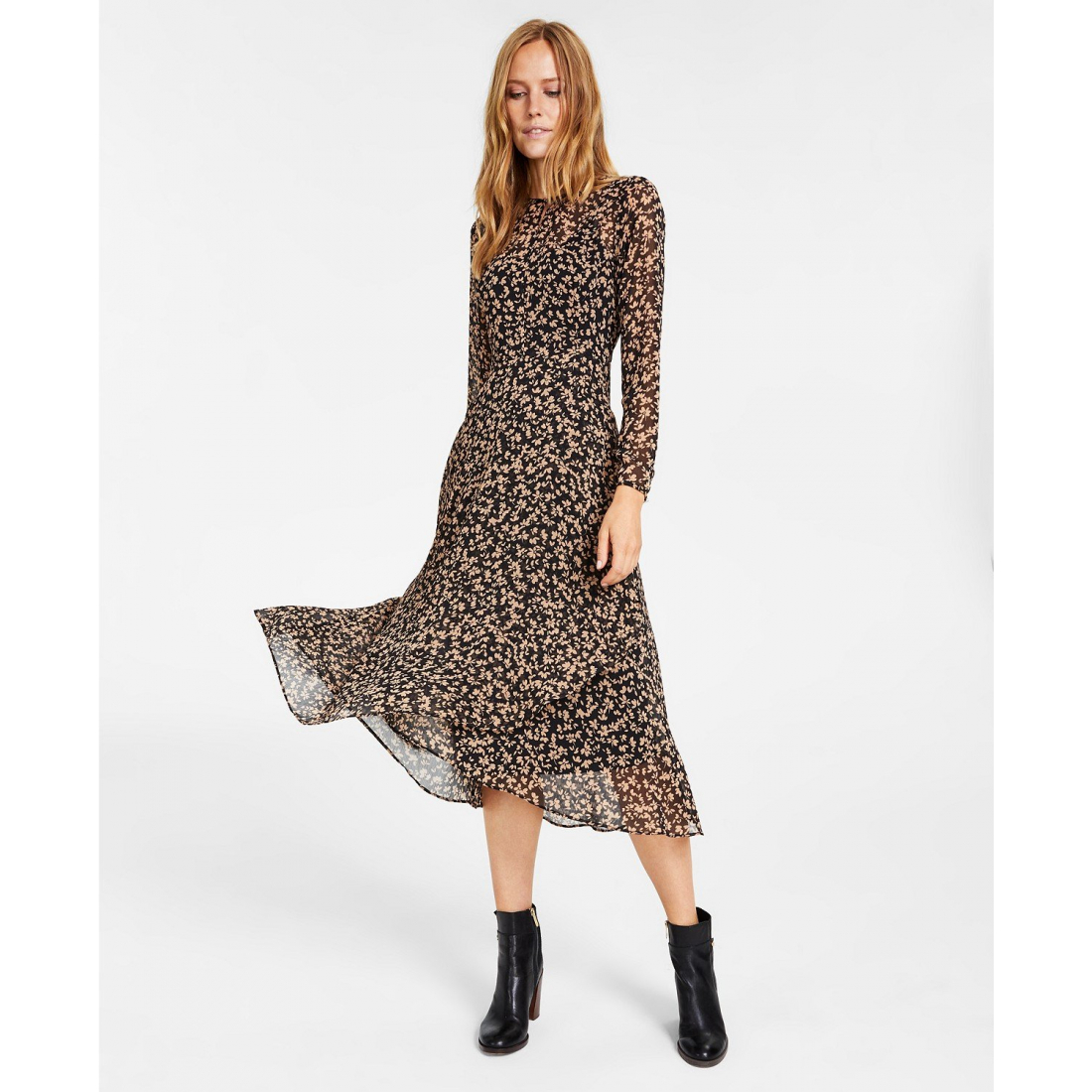 Robe Midi 'Crossover-Hem' pour Femmes