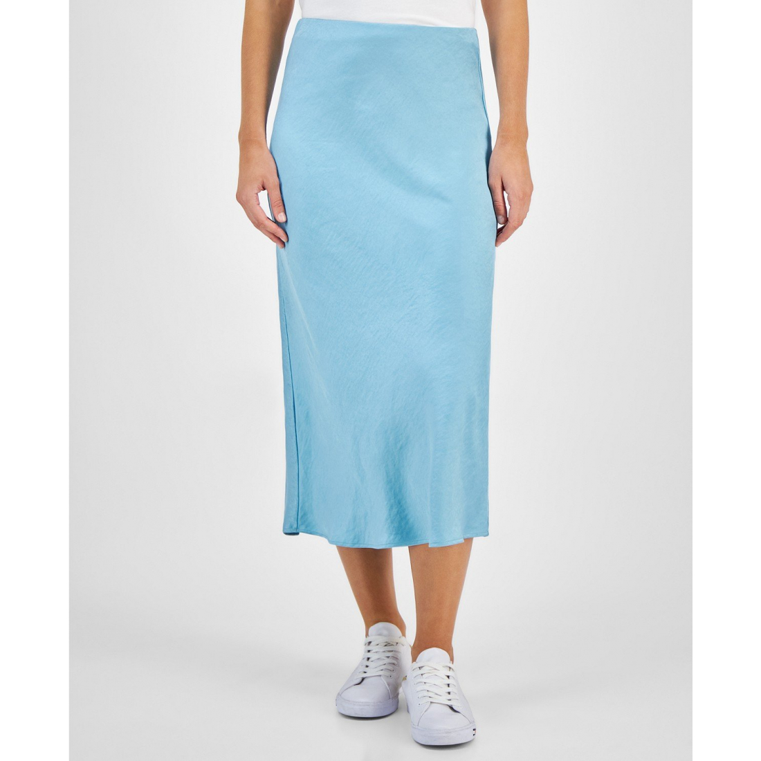 'Pull-On  Slip Skirt' Midi Rock für Damen