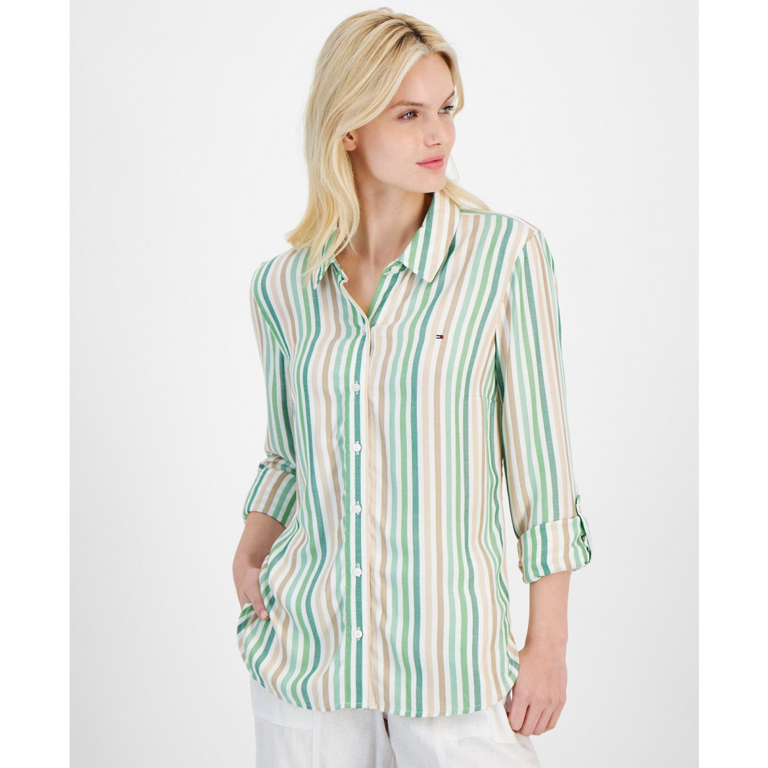 Chemise 'Stern Striped Roll-Tab' pour Femmes