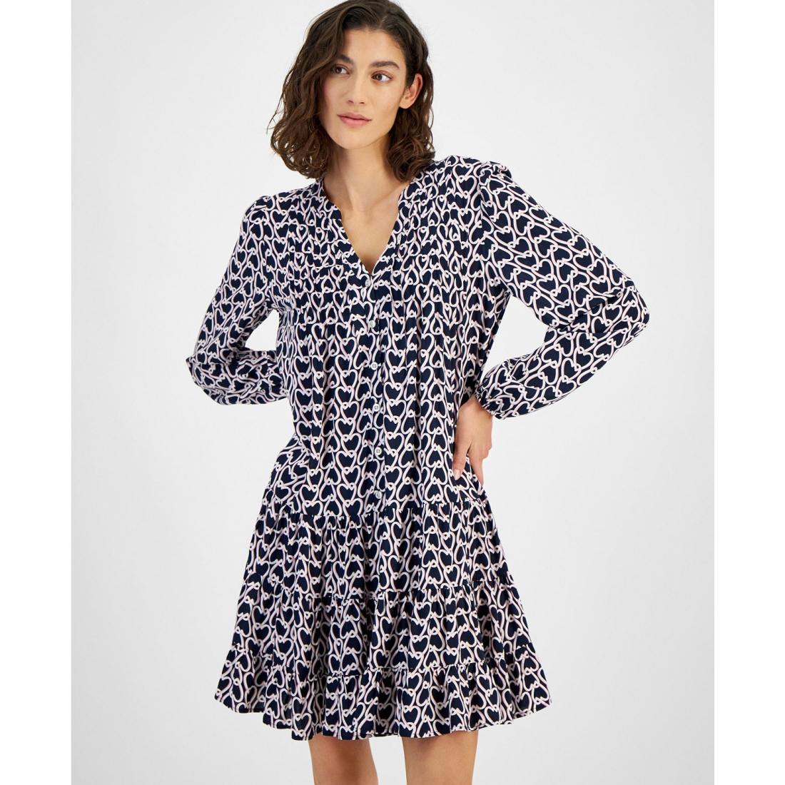 Robe Midi 'Heartlock Pintuck Tiered' pour Femmes