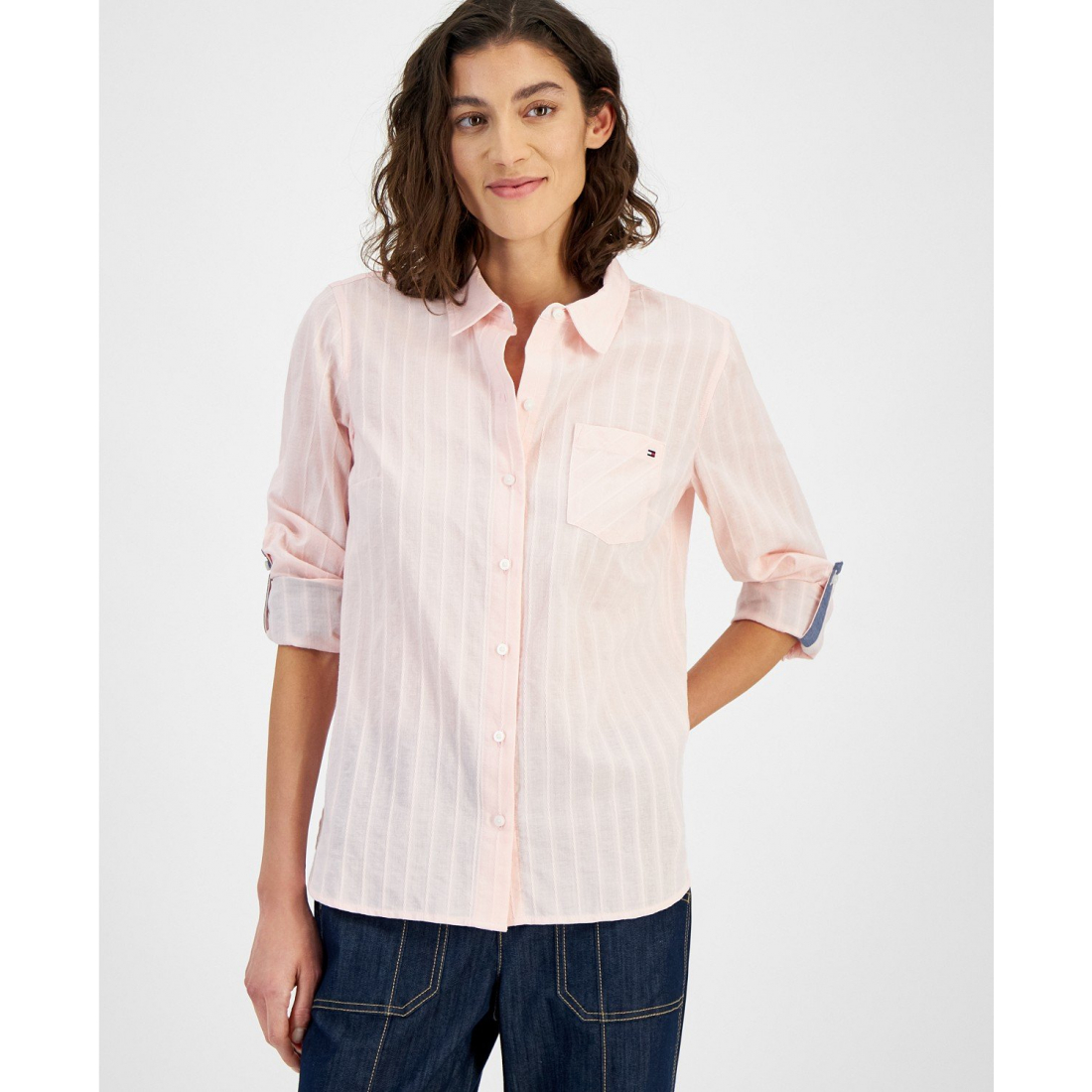 Chemise 'Singy Dobby Roll-Tab' pour Femmes