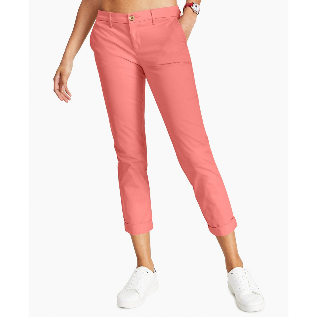 Pantalon 'TH Flex Hampton Cuffed Chino Straight-Leg' pour Femmes