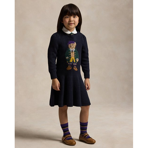 Toddler & Little Girl's 'Polo Bear Sweater Dress'