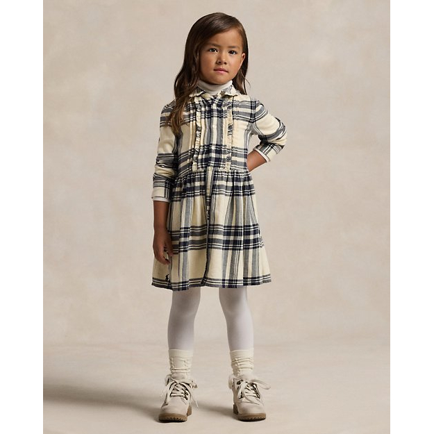 Toddler & Little Girl's 'Plaid Cotton Twill Shirtdress'